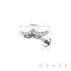 DOVE MULTI CZ THREADLESS (PUSH IN) 316L SURGICAL STEEL LABRET SET DOVE MULTI CZ THREADLESS (PUSH IN) 316L SURGICAL STEEL LABRET SET